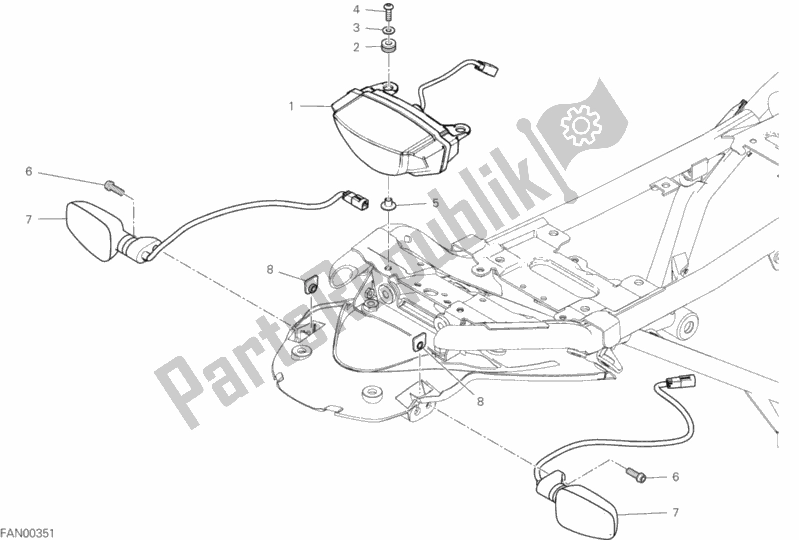 All parts for the Taillight of the Ducati Scrambler Icon USA 803 2020